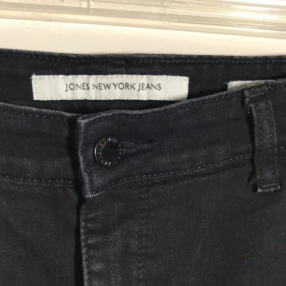 Jones New York Lexington Straight 16 Jeans Black Tummy Control